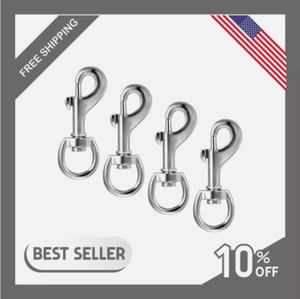 Flag Clips For Flagpole Rope 4pcs Heavy Duty Stainless Steel Swivel Snaps Hooks* - Picture 1 of 8