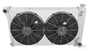 1970-1972 Chevy C/K Series Aluminum 2 Row KR Champion Radiator Fan Shroud Combo - Picture 1 of 4