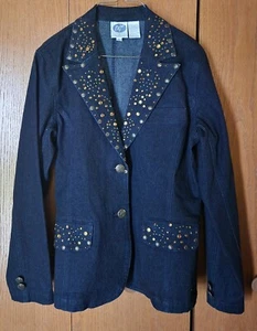 D.G. Diane Gilman Blazer JEAN W/ Seqins XS New no tags - Picture 1 of 8