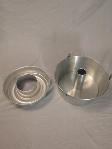 Comet Runde Aluminium Engel Essen Kuchenpfanne 2 Stck. 10" & Jello Form Pfanne Bundt Vintage - Bild 1 von 6