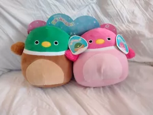 Squishmallow 8"Avery & Della SET Pink Mallard Duck Plush Valentine Squishmallows - Picture 1 of 9