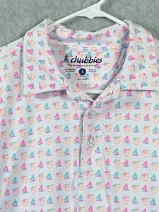 Chubbies Shirt Mens Small White Polo Weekend Is Here Golf Cocktail Party - Picture 1 of 7