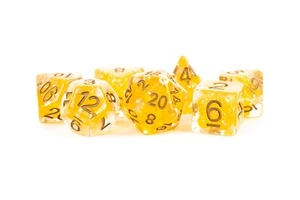 PERLA: CITRINO CON NÚMEROS DE COBRE 16 mm poliuretano 7 dados juego de dados metálicos LIC696 - Imagen 1 de 3