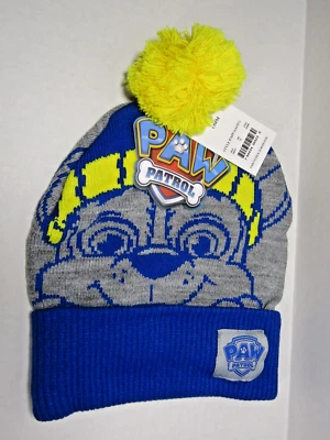 Kid's Paw Patrol 蓝色和黄色 Pom 豆豆袜帽 - 全新 — 第 1/2 张图片