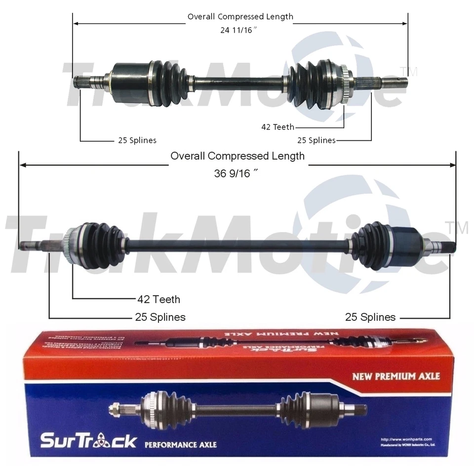 Juego de 2 ejes delanteros SurTrack CV para Nissan Sentra 1,8 tracción delantera 2000-2006 Foto 1 de 1