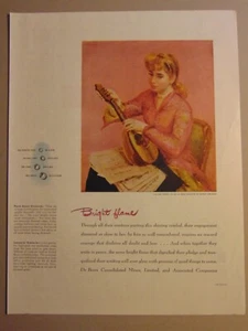 1945 Anello di fidanzamento dipinto musicista Sara Ann De birre diamanti stampa arte annuncio - Foto 1 di 1