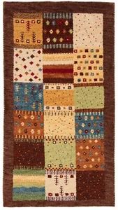 Gabbeh Tissé à la Main Tapis de Perse 134x73 cm-Nomadic, Orient, Tapis, , Braun - Picture 1 of 6