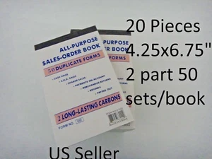 20X- 2 part Sales Order Books Carbon Invoice Book Receipt Form 50 sets USA - Picture 1 of 5