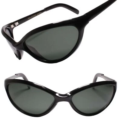 Gafas de sol negras envolventes unisex estilo mod atemporal vintage raras y auténticas Foto 1 de 3