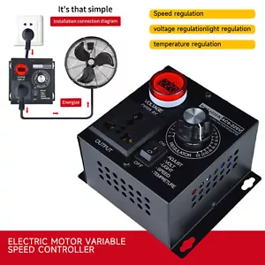 Electric 120V 15A Motor Variable Speed Controller 4000W AC Motor Speed - Picture 1 of 19