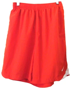 NIKE-Womens Shorts-Size L-Active Wear-Dri Fit-Orange-Elastic Waist-Drawstring - Picture 1 of 5