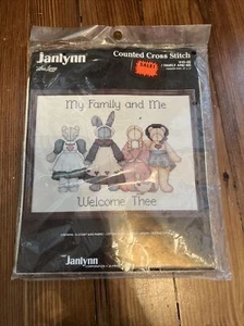 TOTALMENTE NUEVO Janlynn Kit Punto de Cruz Contado Mi Familia Bienvenido Te Adorable - Imagen 1 de 3