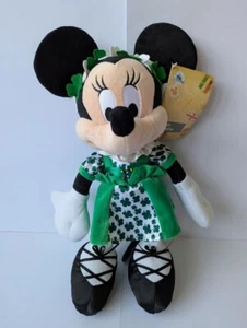 Disney Store Dublín Minnie Mouse 14" Día de San Patricio Juguete Suave Peluche Nuevo - Imagen 1 de 11