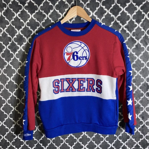 Mitchell & Ness Philadelphia 76ers Sweater Kids Size Medium 10-12 NBA HasHole Cover
