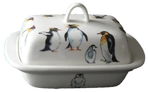 Pinguinbutterschale Porzellan Trachtenform Tiefenschale mit Deckel  - Bild 1 von 2