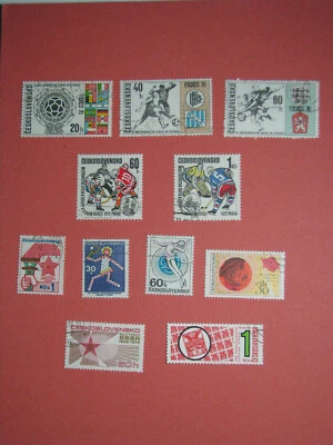 11 Sellos CESKOSLOVENSKO Juegos Olímpicos Deportivos México 1970 Hockey 1972 etc Foto 1 de 2