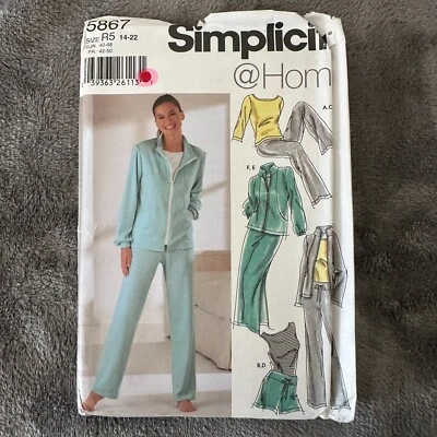 Simplicity Pattern 5867 Sz 14-22 Misses Pants Shorts Skirt Jacket Top Loungewear - Image 1 of 4
