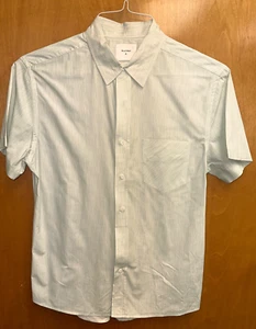 Camicia uomo Billy Reid media vestibilità standard verde e bianca con bottoni - Foto 1 di 4