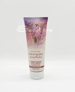 Bath & Body Works Strawberry Snowflakes Ultimate Hydration Body Cream 8 oz New - Picture 1 of 3