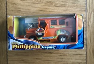 RARE Orange Philippine Jeepney Die Cast Stock no. 9312 Pull Back Action In Box! - Picture 1 of 4