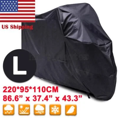 L Motorcycle Cover Black For Yamaha YZF R1 R6 R1M R3 R6S R7 600R 750R - Image 1 of 4