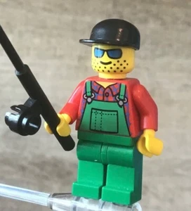 LEGO Minifig Camping Hiking Fishing Fisherman Outdoorsman - Picture 1 of 2
