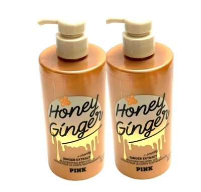 2 VICTORIA'S SECRET PINK REJUVENTING BODY LOTION HONEY GINGER EXTRACT 14 OZ NEW - Image 1 of 2