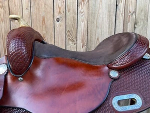 Westernsattel, 16 Zoll, CL 1039, 03, Braun, selten benutzt, Stanzungen - Bild 1 von 12