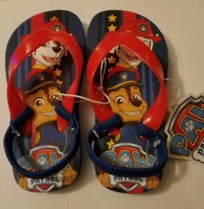 NWT NICKELODEON PAW PATROL TODDLER FLIP FLOP WITH BACK STRAP SHOES SUMMER BLUE