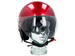 CASCO JET DEMI JET VISIERA CORTA MOTO SCOOTER ORIGINALE VESPA PIAGGIO ROSSO TG L - Foto 1 di 2