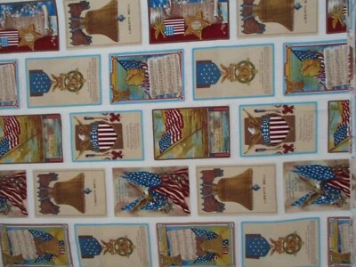 3 YDS "WITH RESPECT" MILITARY PATRIOTIC BY FAYE BURGOS 100% COTTON OOP - Image 1 of 4