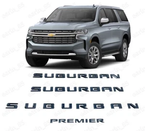 Gloss Black 2021-2025 Chevrolet Suburban PREMIER Door Rear Emblem Badge kit OEM - Picture 1 of 7
