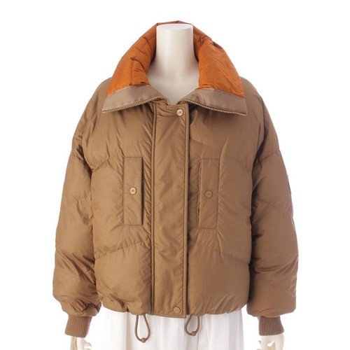 HERMÈS HERMES 23 anni Piumino reversibile collo alto esterno 3H0176DA Marrone x arancione...