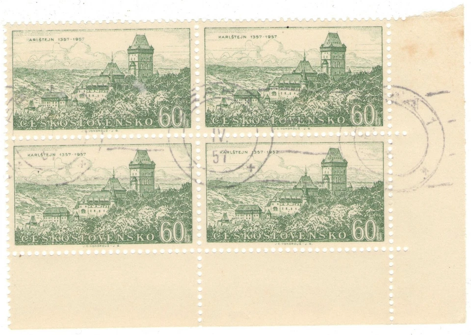 1957 Czechoslovakia CTO Block - Karlstejn Castle - Image 1 of 1
