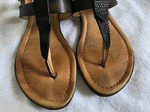 LL Bean Womens  Leather Thong Sandals Size 6 M  Brown - Picture 1 of 12