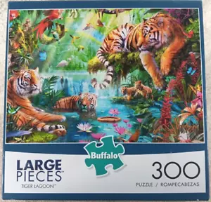Tiger Lagoon 300 Large Piece Jigsaw Puzzle with Poster by Buffalo Games - Picture 1 of 4