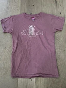 Island Girl T-Shirt ALOHA HAWAII Girls Medium M Short Sleeve Heather Purple - Picture 1 of 3