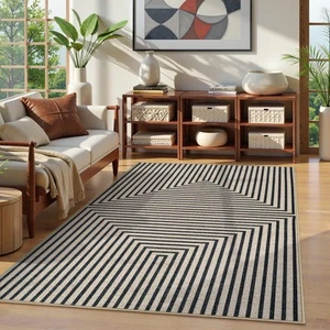 Easy Jute Outdoor Patio Rug 5x7, Modern Geometric Washable Living Room Area R... - Picture 1 of 9