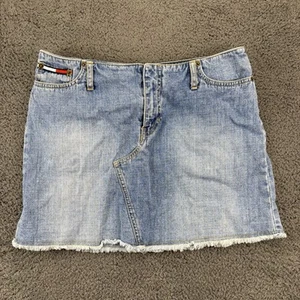 Tommy Jeans Skirt Women 11 (31x14) Y2k Maxi Denim Jean Skort - Picture 1 of 11