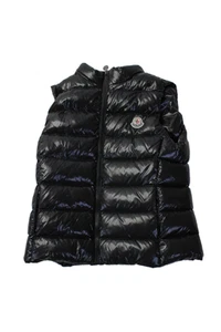 Moncler Unisex Kids Front Zip Crew Neck Down Quilted Vest Jacket Black Size 14 - Picture 1 of 3