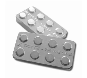 1/2 oz .999 Pure Silver - Building Block Bar - Half 2x4 Lego Bullion Gift Idea - Picture 1 of 5