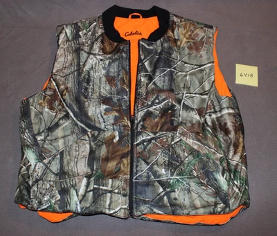 Cabela's Camo/Blaze Orange 2XL Reversible Vest #6418 - Image 1 of 4