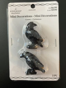 ASHLAND HALLOWEEN MINIATURES CROWS ~ SET OF 2 NEW IN PKG 2025 - Picture 1 of 3