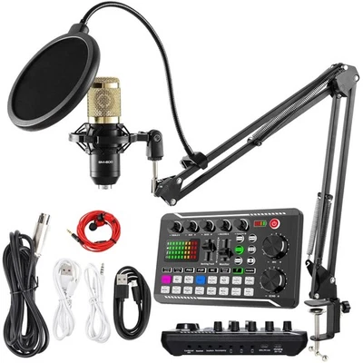 Versatile Podcast Microphone Bundle: BM-800 with Mixer & Voice Changer Functions - Image 1 of 4
