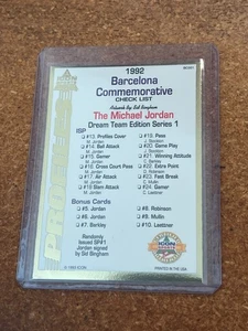 1992-93 Icon Sports Gold Basketball Profiles Checklist Michael Jordan Team USA - Picture 1 of 2