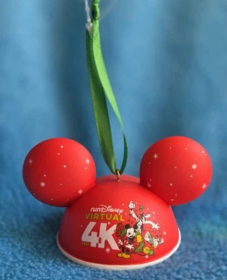 Disney Mickey Ears Medal Ornament 2023 Virtual 4K Christmas Challenge Run - Image 1 of 3