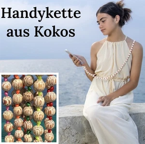 Handykette zum Umhängen coco natural Smartphone Kette Holzperlen - große Auswahl - Picture 1 of 73