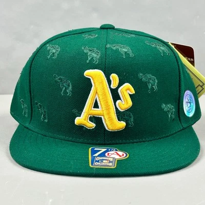 Oakland Athletics A's Hat Cap Fitted Mens 7 1/4 Green Stomper Logo Cooperstown - Image 1 of 4