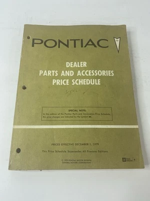 1979 Pontiac дилер запчасти и аксессуары расписание цен - Изображение 1 из 4