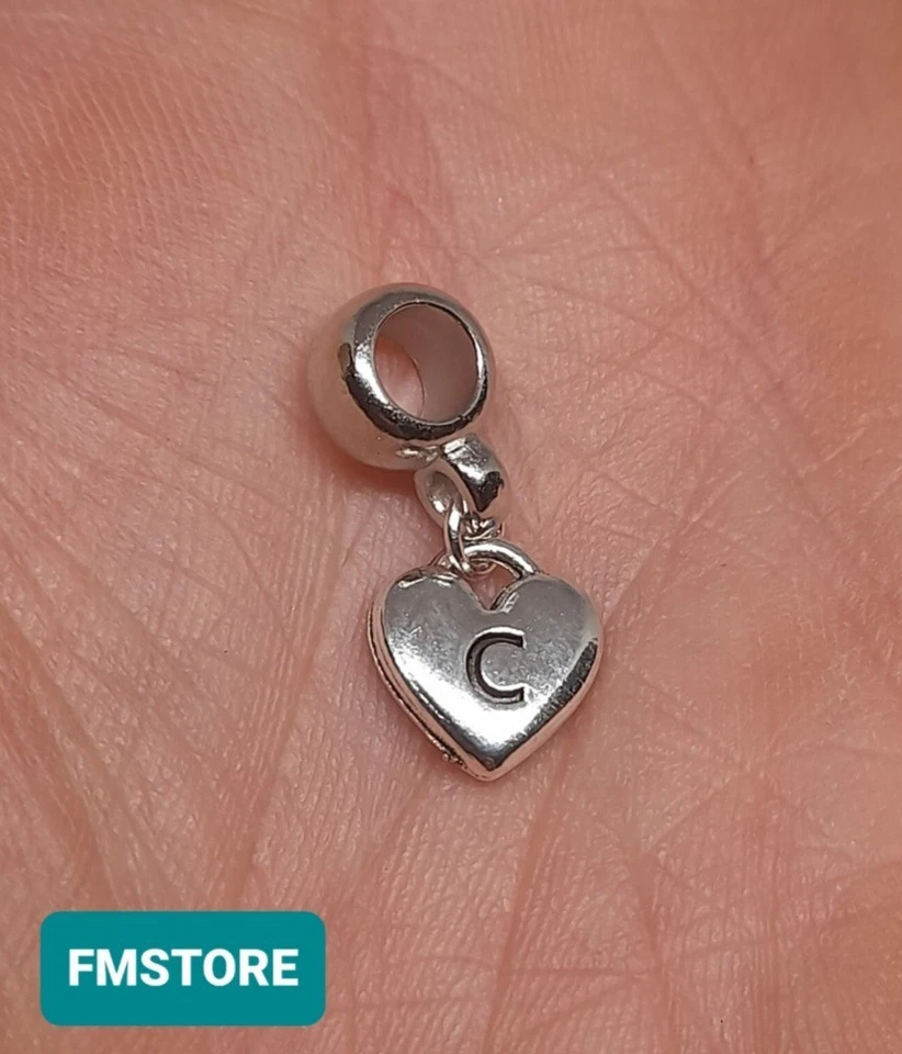 Charm Ciondolo Per Bracciale Lettera C Tono Argento Love Bigiotteria  - Immagine 1 di 1